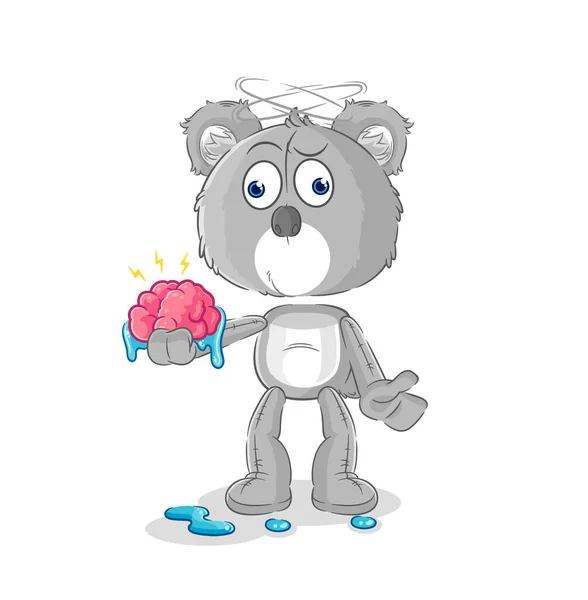 Koala Brain Vector Cartoon Characte — Stockvector