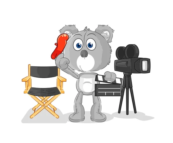 Koala Director Mascot Cartoon Vecto — Stock vektor