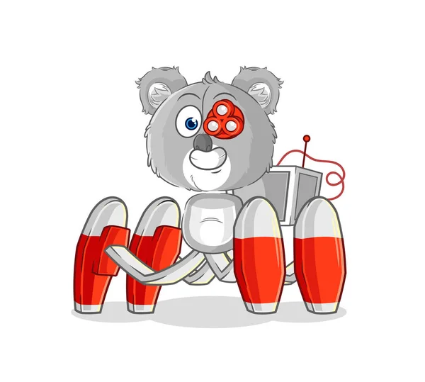 Koala Future Robot Vector Cartoon Characte — Wektor stockowy