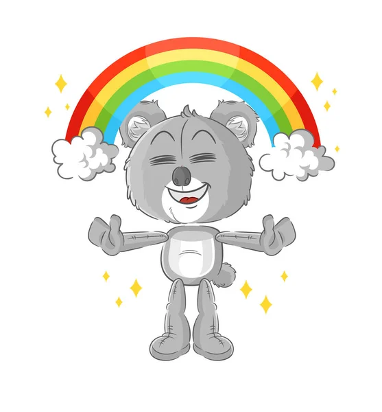 Koala Rainbow Cartoon Vecto — Stock Vector