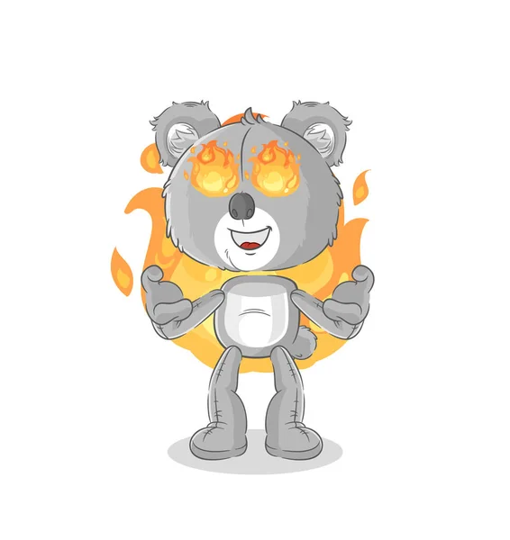 Koala Fire Mascot Cartoon Vecto — Stockvector