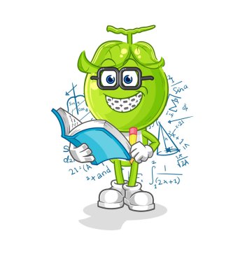 the pea head geek cartoon. cartoon mascot vecto