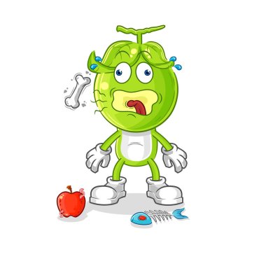 the pea head burp mascot. cartoon vecto