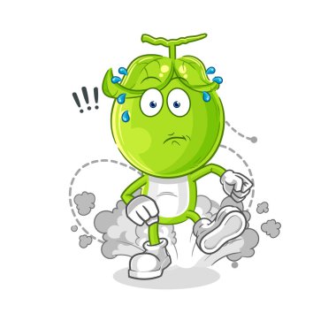 the pea head running illustration. character vecto