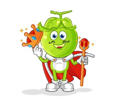 the pea head king vector. cartoon characte
