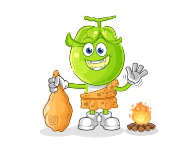 the pea head ancient cartoon. cartoon mascot vecto
