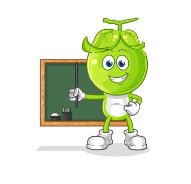 the pea head teacher vector. cartoon characte