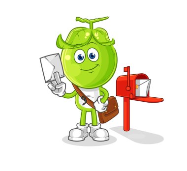 the pea head postman vector. cartoon characte