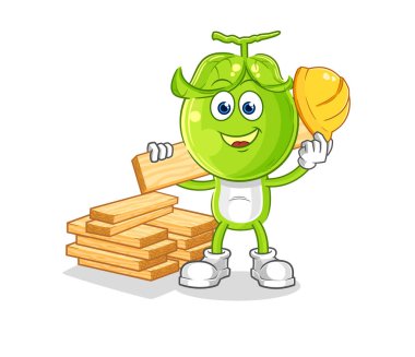 the pea head builder vector. cartoon characte