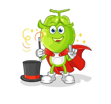 the pea head magician illustration. character vecto
