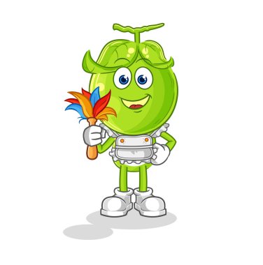 the pea head maid mascot. cartoon vecto