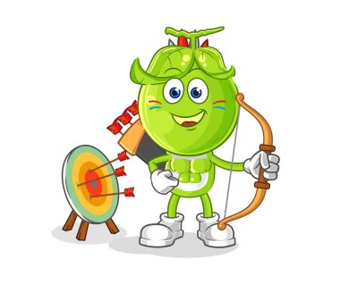 the pea head native american tribe. cartoon mascot vecto