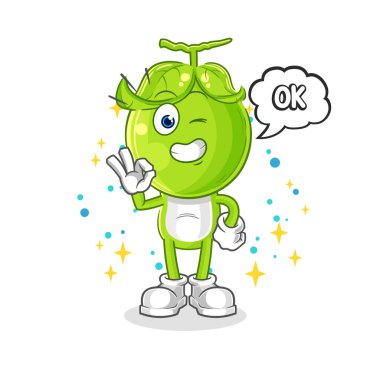 the pea head agree mascot. cartoon vecto