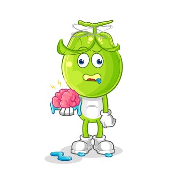 the pea head no brain vector. cartoon characte