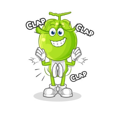 the pea head applause illustration. character vecto