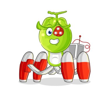 the pea head future robot vector. cartoon characte