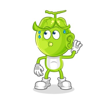 the pea head eavesdropping vector. cartoon characte
