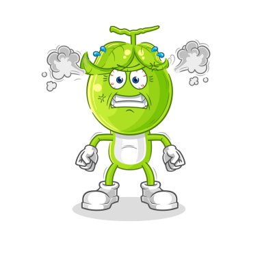the pea head very angry mascot. cartoon vecto