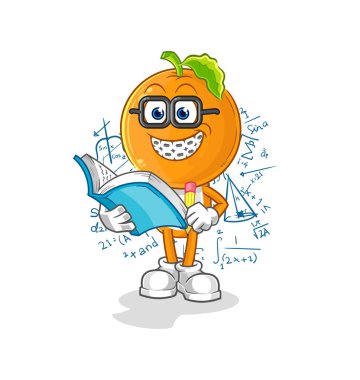 the orange head geek cartoon. cartoon mascot vecto