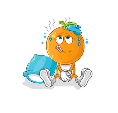 the orange head sick vector. cartoon characte