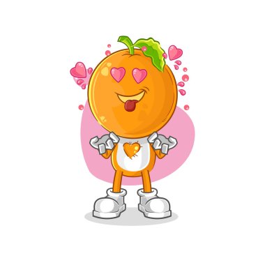 the orange head fallin love vector. cartoon characte