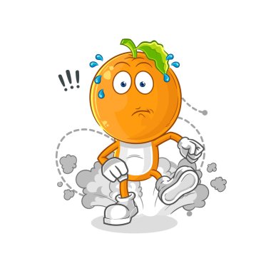 the orange head running illustration. character vecto