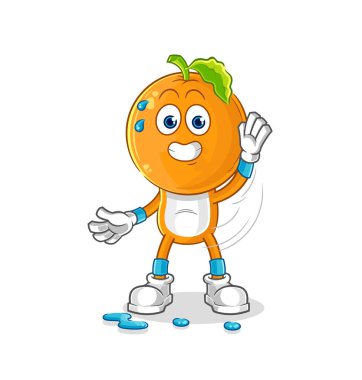 the orange head stretching character. cartoon mascot vecto