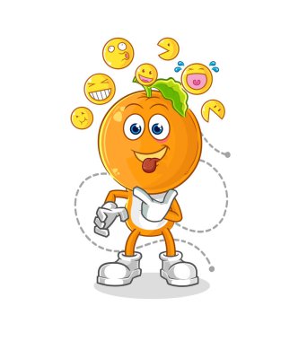 the orange head laugh and mock character. cartoon mascot vecto