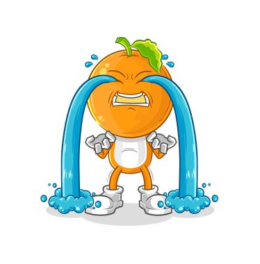 the orange head crying illustration. character vecto