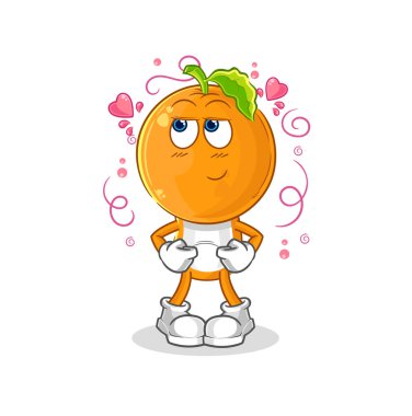 the orange head shy vector. cartoon characte