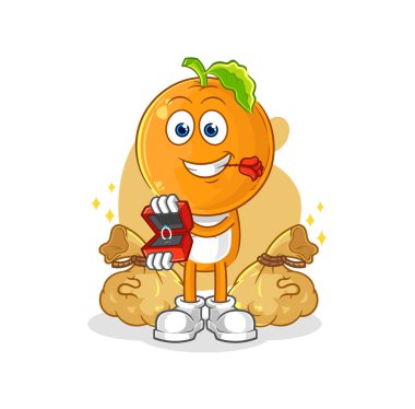the orange head propose with ring. cartoon mascot vecto