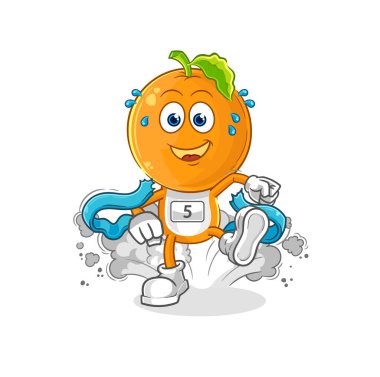 the orange head runner character. cartoon mascot vecto