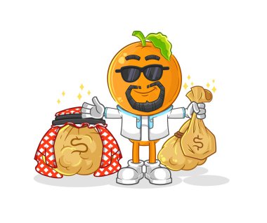 the orange head rich arabian mascot. cartoon vecto
