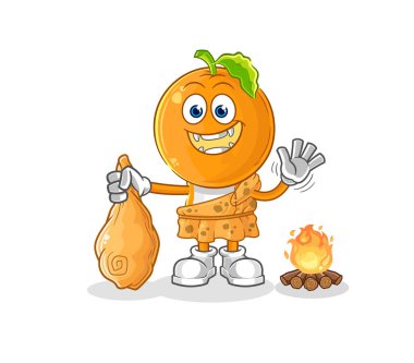 the orange head ancient cartoon. cartoon mascot vecto