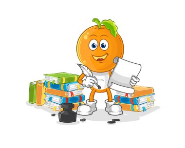 the orange head writer vector. cartoon characte