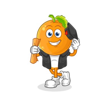 the orange head graduation vector. cartoon characte
