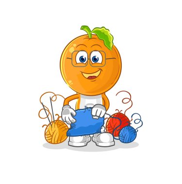 the orange head tailor mascot. cartoon vecto