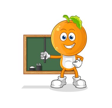 the orange head teacher vector. cartoon characte