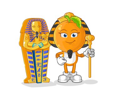 the orange head ancient egypt cartoon. cartoon mascot vecto