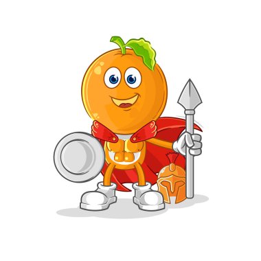 the orange head spartan character. cartoon mascot vecto