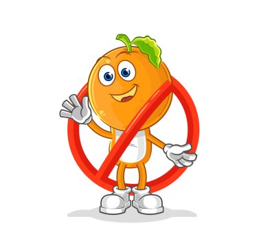 the say no to orange head mascot. cartoon vecto