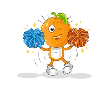 the orange head cheerleader cartoon. cartoon mascot vecto