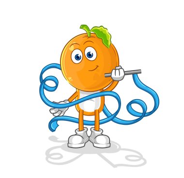 the orange head Rhythmic Gymnastics mascot. cartoon vecto