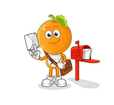 the orange head postman vector. cartoon characte