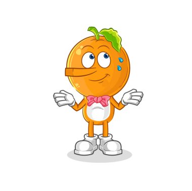 the orange head lie like Pinocchio character. cartoon mascot vecto