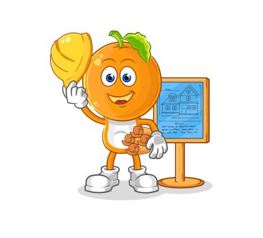 the orange head Architect illustration. character vecto