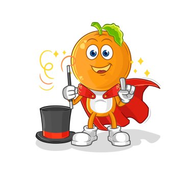 the orange head magician illustration. character vecto