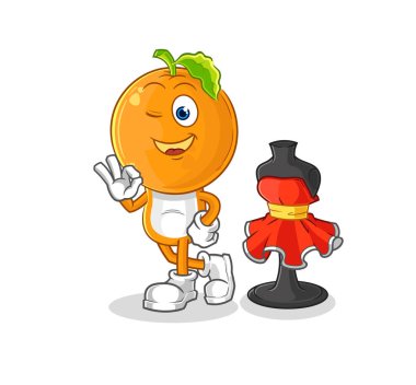 the orange head fashion designer vector. cartoon characte