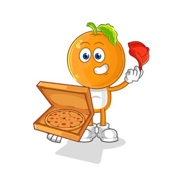 the orange head pizza delivery boy vector. cartoon characte