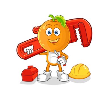 the orange head plumber cartoon. cartoon mascot vecto